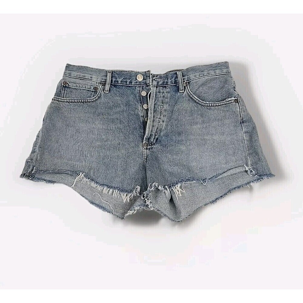 Agolde Parker Vintage Cut Off Shorts Button Fly Light Blue Denim Women’s Size 29